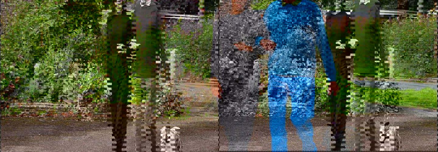 Post Stroke Client Walking With CareGiver