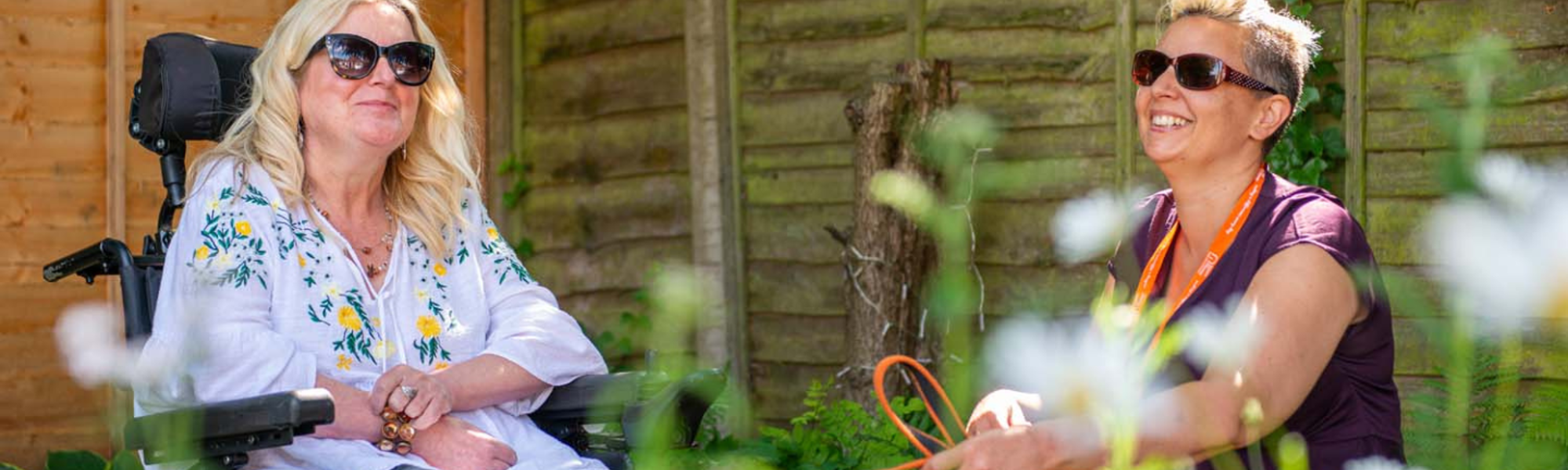 CareGiver and client talking on a bench