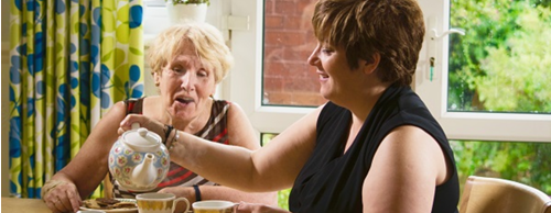 CareGiver and Client drinking tea